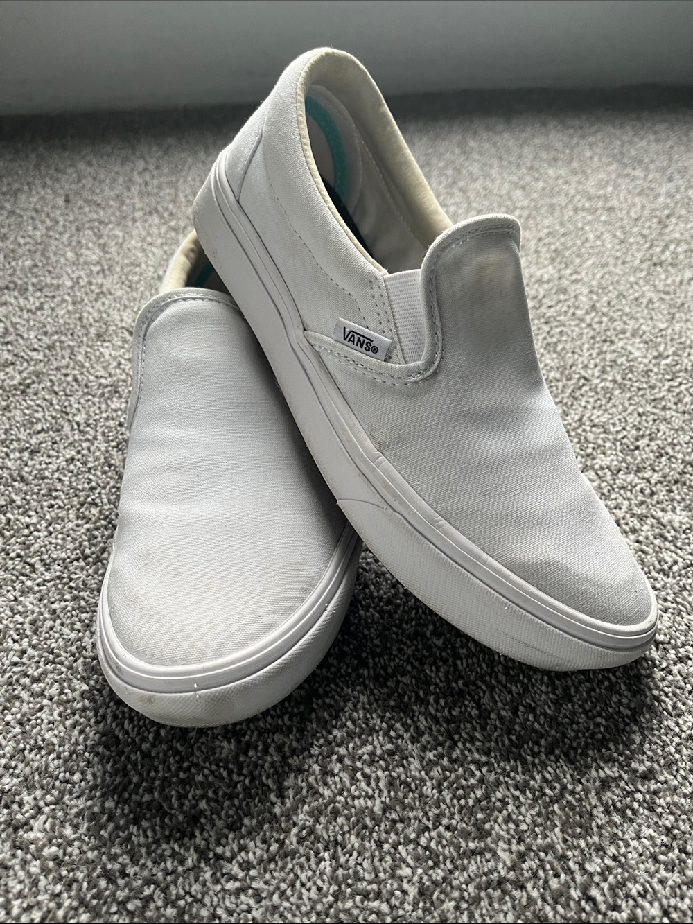 Vans Comy Cush White Slip Ons